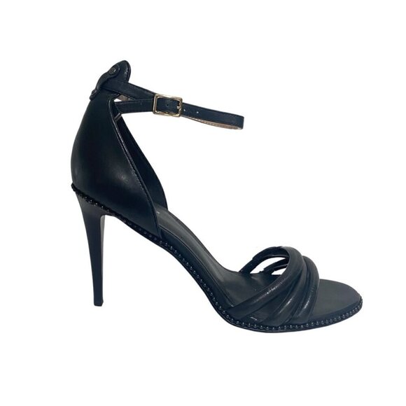 Coach Iliana Black Leather Ankle Strap Heels Size 9.5 - Picture 1 of 7